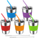 SSAWcasa 5 Packs Kids Cups with Straws and Lids, 12oz